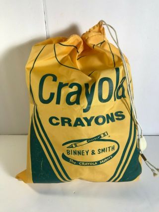 Very Rare Vintage Crayola Crayon Duffle Bag With Draw String Pull