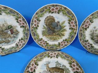 4 Churchill England Plates Wildlife Scenes Duck Pheasant Turkey Stag 10 "