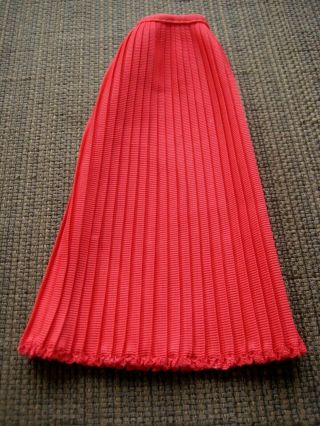 Vintage Barbie Clone Doll 6 " Long Red Pleated Skirt Same As Daisy Mary Quant Ex