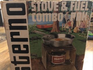 Vintage Sterno Folding Stove Camping Backpacking Outdoor Cooking