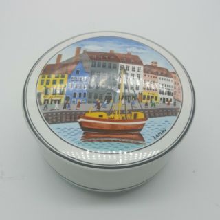 Villeroy & Boch Design Naif 4 " Lidded Round Candy Dish Laplau 3 Waterfront Boat