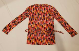 Vintage Womens Long Sleeve Shirt Size Small Handmade Mod Pattern