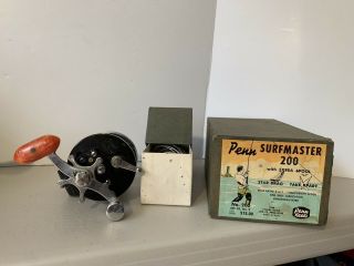 Vintage Penn Surfmaster 200 With Newell Rod Clamp,  Box And Extra Spool