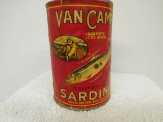 Vintage Van Camp Sardine Tin Terminal Island Ca For Oyster & Sea Food Collectors