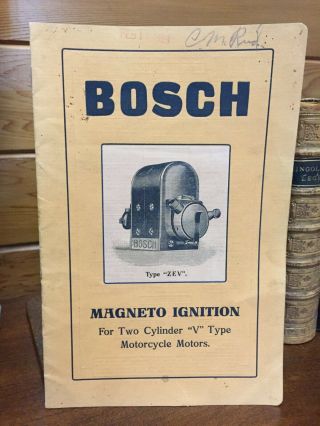 Vintage Bosch Magneto Ignition Zev For Two Cylinder " V " Type Motorcycle Motors