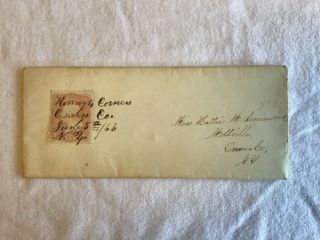 1866 Kinny 4 Corners,  Oswego County To Mottville,  York Hand Canceled Cover