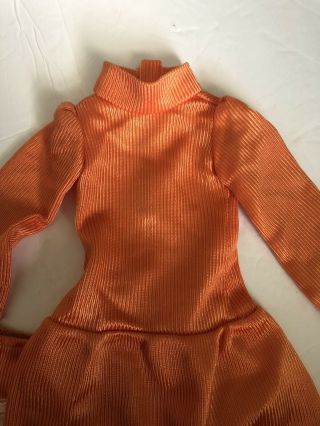 Vintage Crissy Dolls Orange Long Dress And Matching Undies.