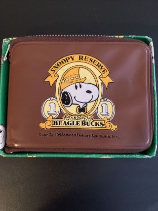 Rare Vintage 1958 Peanuts Characters Snoopy Reserve Beagle Bucks Wallet
