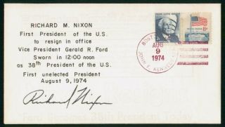 Mayfairstamps Us 1974 Richard Nixon First President To Resign In Office Cover Ww