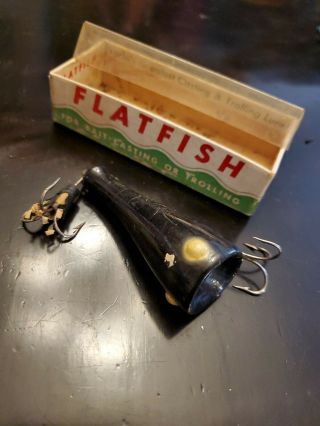 Vintage Flatfish Fishing Lure,  Helin Tackle Co.  Detroit Mich.  Model X5,