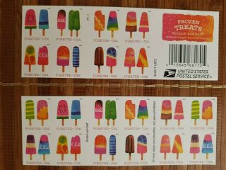 Usps The Frozen Treats Postage Stamps (1 Book Of 20)