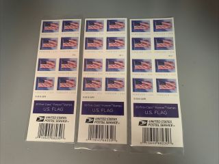 60 Usps Forever Stamps (3 Books Of 20) - Us Flag Style 2018