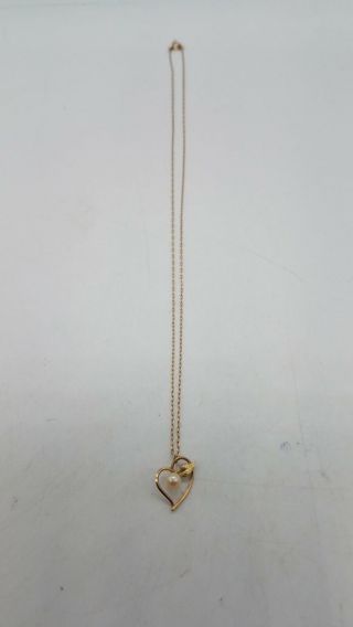1.  12g Vtg Krementz Gold Filled Faux Pearl Necklace 16 " L Mm467