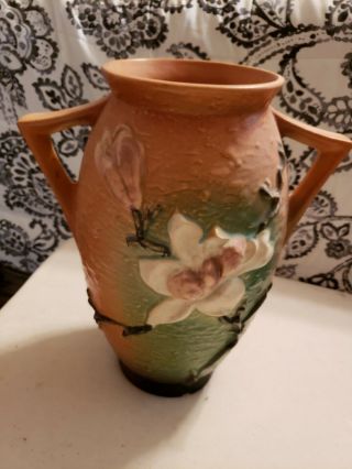 Vintage Roseville Pottery Magnolia Vase 96 - 12 Incredible Rare Color