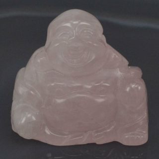 1.  1 Inch Natural Rose Quartz Carved Maitreya Happy Laughing Buddha Figurine