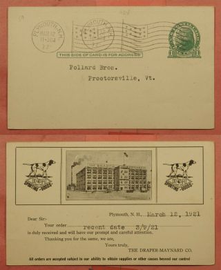 DR WHO 1921 DRAPER - MAYNARD CO SPORTING GOODS ADVERTISING POSTAL CARD NH 152243 3