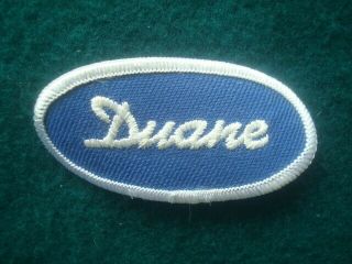 Vtg Iron On Name Tag Uniform Denim Jean Overall Scout Work Jacket Duane Patch
