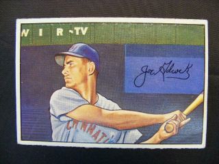 Vintage 1952 Bowman Joe Adcock Baseball Card 69 Cincinnati Reds