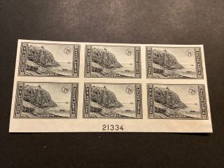 Us Plate Plates Stamp Scott 762 Acadia Park 1935 Mnh Blk Of 6 W/p Scv $30