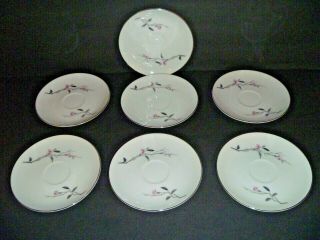 Vintage - Fine China Of Japan - Cherry Blossom - 1067 - Set Of 7 Saucer Plates
