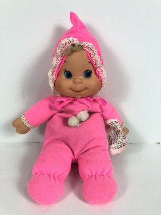 Vintage 1970 Mattel 12” Baby Beans Doll With Bare Bottom Pink Pajamas