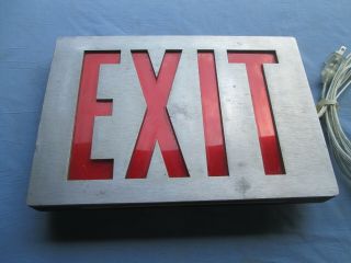 Vintage 1950s 60s One Sided Exit Sign Great