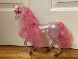 Barbie Dreamtopia Pink Unicorn Horse With Ice Cream Cone Horn Translucent Mattel