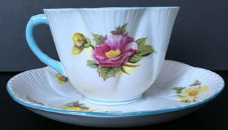 Vintage Shelley Begonia Bone China Tea Cup And Saucer Set 4 Available 2