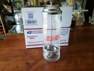 Vintage Pepsi Cola Straw Holder Glass