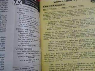 Pittsburgh TV GUIDE August 18 - 24 1956 GOP CONVENTION Eisenhower Abraham Lincoln 2