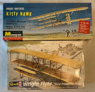 2 Vintage Monogram Wright Brothers Kitty Hawk Model Kit 1) Nib,  1) Unassembled