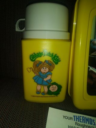 1985 Vintage Yellow Cabbage Patch Kids Lunchbox With Thermos 1983© 3