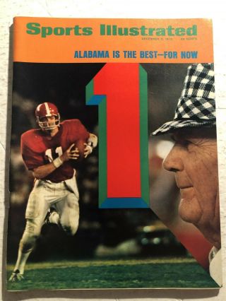 1973 Sports Illustrated Alabama Crimson Tide Paul Bear Bryant 1 Rutledge N/lab