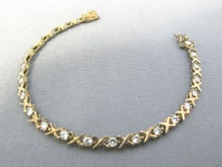 Vintage Ross Simmons Sterling Gold Wash Cz Tennis Bracelet