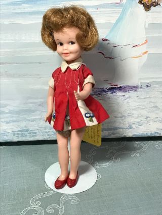 Vintage Penny Brite,  With Shoes,  Doll Stand 8 " All Vinyl,  Deluxe Reading Corp