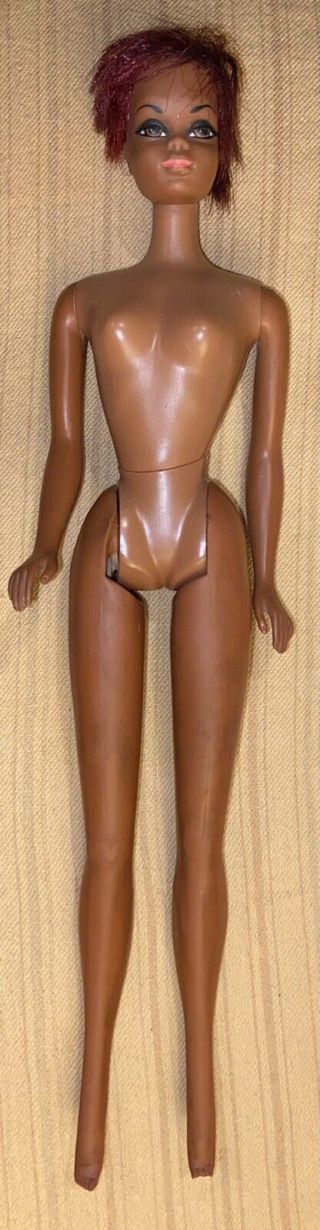 Vintage 1966 Mattel Barbie Twist Waist African American Aa Doll Pretty Ooak Tlc