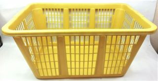 Vintage Rubbermaid Laundry Basket 2965 Mustard Yellow Rectangular Clothes Retro