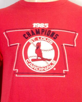 Vtg 80s Champion 1985 St.  Louis Cardinals Champs T - Shirt Smith Mcgee Herzog M/l