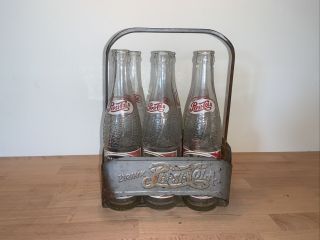 Rare Antique Metal Pepsi Crate With Bottles