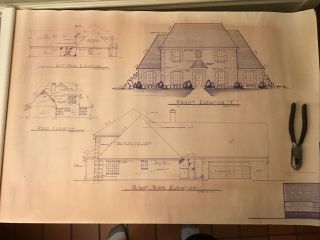 1987 Vintage House Blueprint Plans 7 Sheets Kirby Oaks Shelby County Tennessee