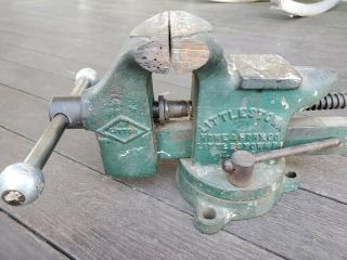 Vintage Littlestown No 25 Swivel Bench Vise 3 1/2 " Jaws W/ Pipe Claws & Anvil