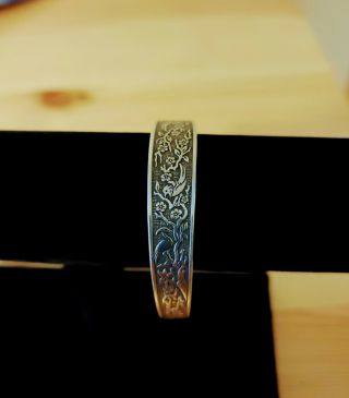 Very Rare Vintage Reed & Barton “tree Of Life” Sterling Silver Cuff Bracelet