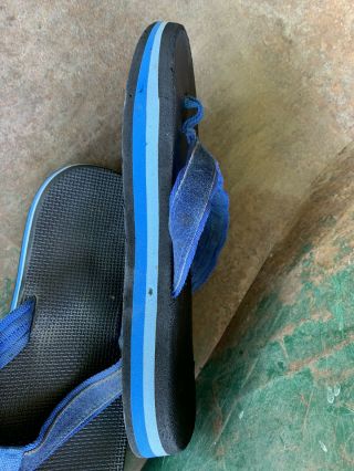 Vintage Flip Flops Thongs Blue/Black Beach Ready Men ' s Size 9 - 9.  5 3