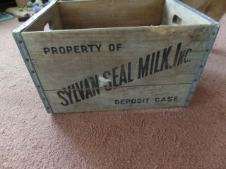 Vintage Sylvan Seal Milk Inc Wooden Crate Box Dairy