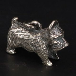 Vtg Sterling Silver - Scottish Terrier Puppy Dog Animal Pet Bracelet Charm - 3g