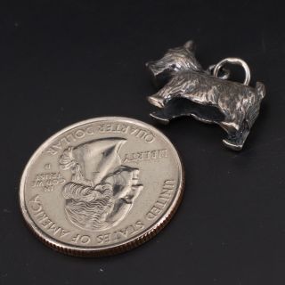 VTG Sterling Silver - Scottish Terrier Puppy Dog Animal Pet Bracelet Charm - 3g 3