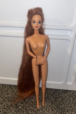 Rare 1995 Midge Jewel Hair Mermaid Doll Very Long Red Hair Barbie Nude Ooak