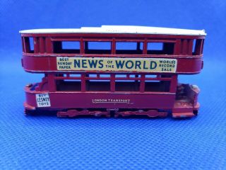 Vintage Lesney Matchbox - News Of The World Double Decker Tram - No.  3 - Loose