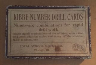Vtg Kibbe Number Drill Cards - Complete Boxed Set - Early Arithmetic Flash Cards