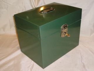 Vintage Excelsior Metal File Lock Box W/ Key - 12.  5 " X 9 " X 10.  25 " - Stamford Ct
